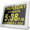 [Larger Version] Digital Alarm Clock Wall Bedroom Calendar, 16 Reminders 5 Custom Alarms, Memory Loss Elderly Seniors Dementia Sufferers Alzheimers Vision Impaired Children 
