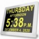 [Larger Version] Digital Alarm Clock Wall Bedroom Calendar, 16 Reminders 5 Custom Alarms, Memory Loss Elderly Seniors Dementia Sufferers Alzheimers Vision Impaired Children 