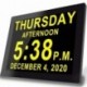 Digital Clock 8 Inches with Day Date Calendar, Extra Large Non-Abbreviated Day & Month for Seniors Alzheimers' Dementia 