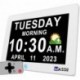 8 Inch Digital Alarm Clock Wall Bedroom Calendar, 16 Reminders 5 Custom Alarms