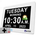 8 Inch Digital Alarm Clock Wall Bedroom Calendar, 16 Reminders 5 Custom Alarms